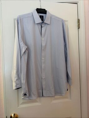 Men's Light Blue Patterned Dress Shirt by Men's Wearhouse with Tags